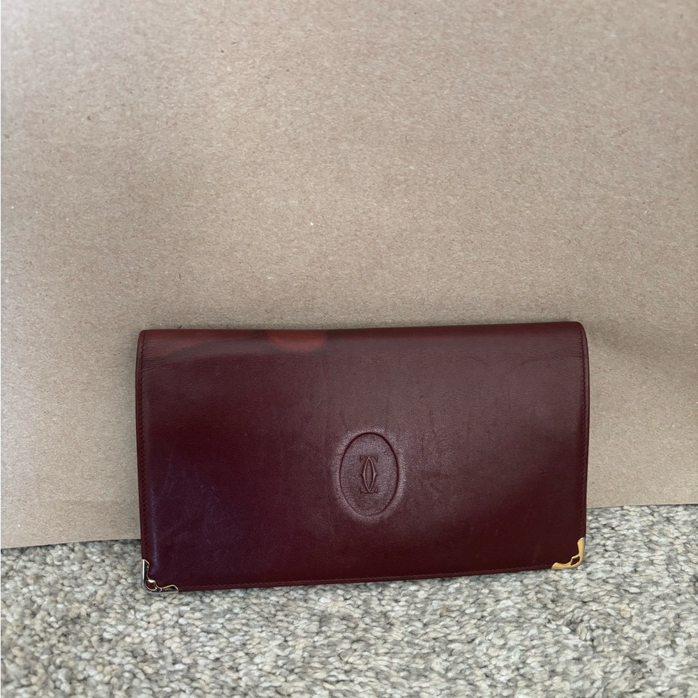 Cartier Women's Burgundy Leather Crossbody Bag Set - Picture 3 of 12
